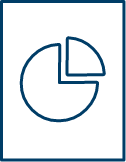 blue pie chart sheet icon blue pie chart sheet icon